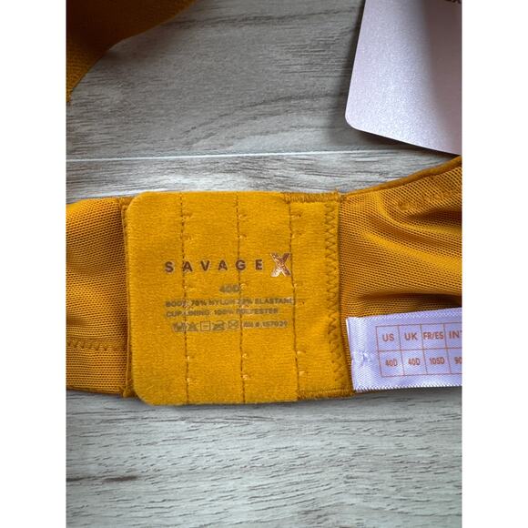 Savage X Fenty Microfiber Logo-Trim T-Shirt Bra, Golden Era, Size 40D, NWT - Picture 9 of 12